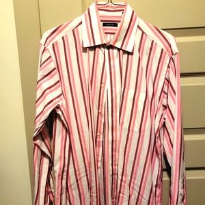 Burberry Men's Long Sleeve Dress Shirt sz L Pink White